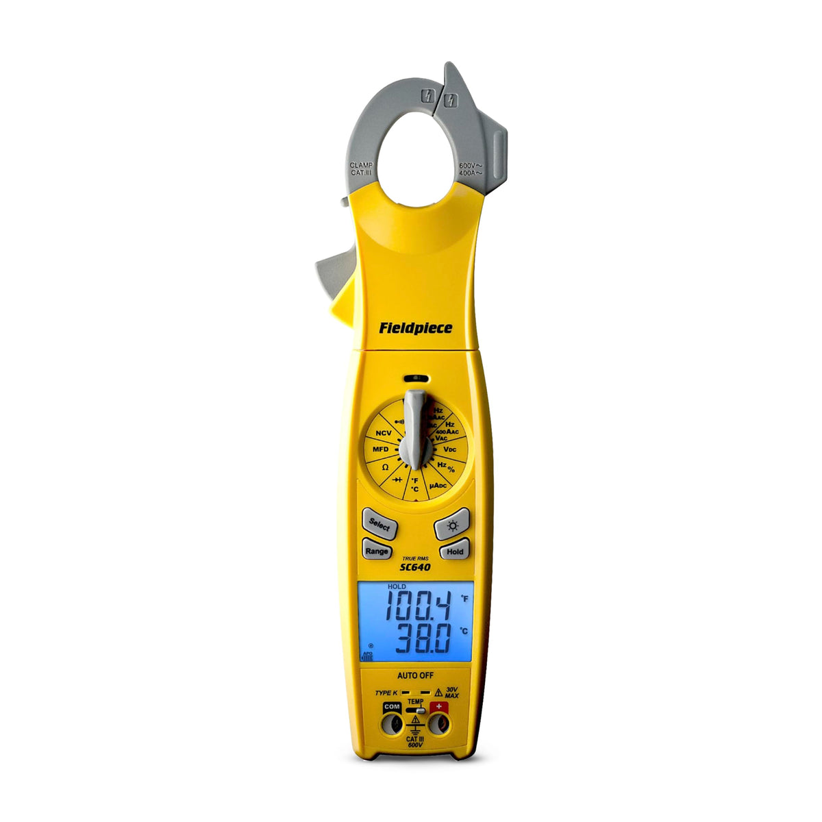 Fieldpiece SC640 swivel head clamp meter enabling flexible HVAC testing