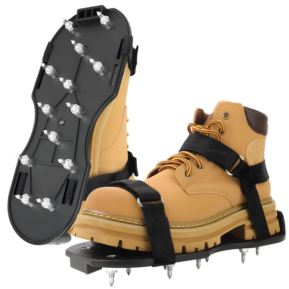 FIETODK epoxy floor spiked shoes fully assembled, ready to wear on site.