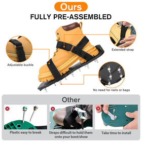 FIETODK epoxy shoes use nylon locking nuts to prevent spike loosening.