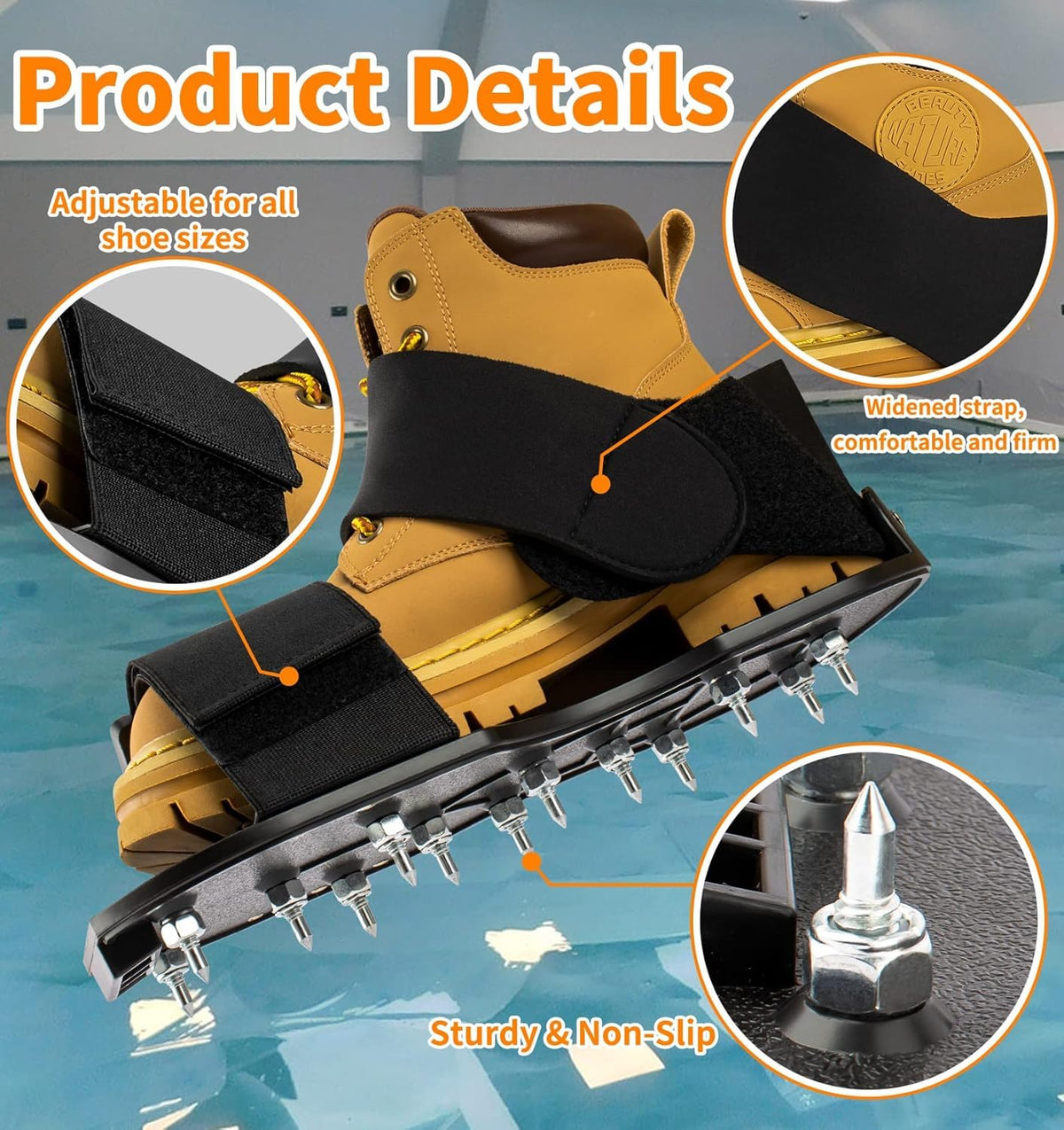FIETODK universal size spike shoes fit most adult footwear