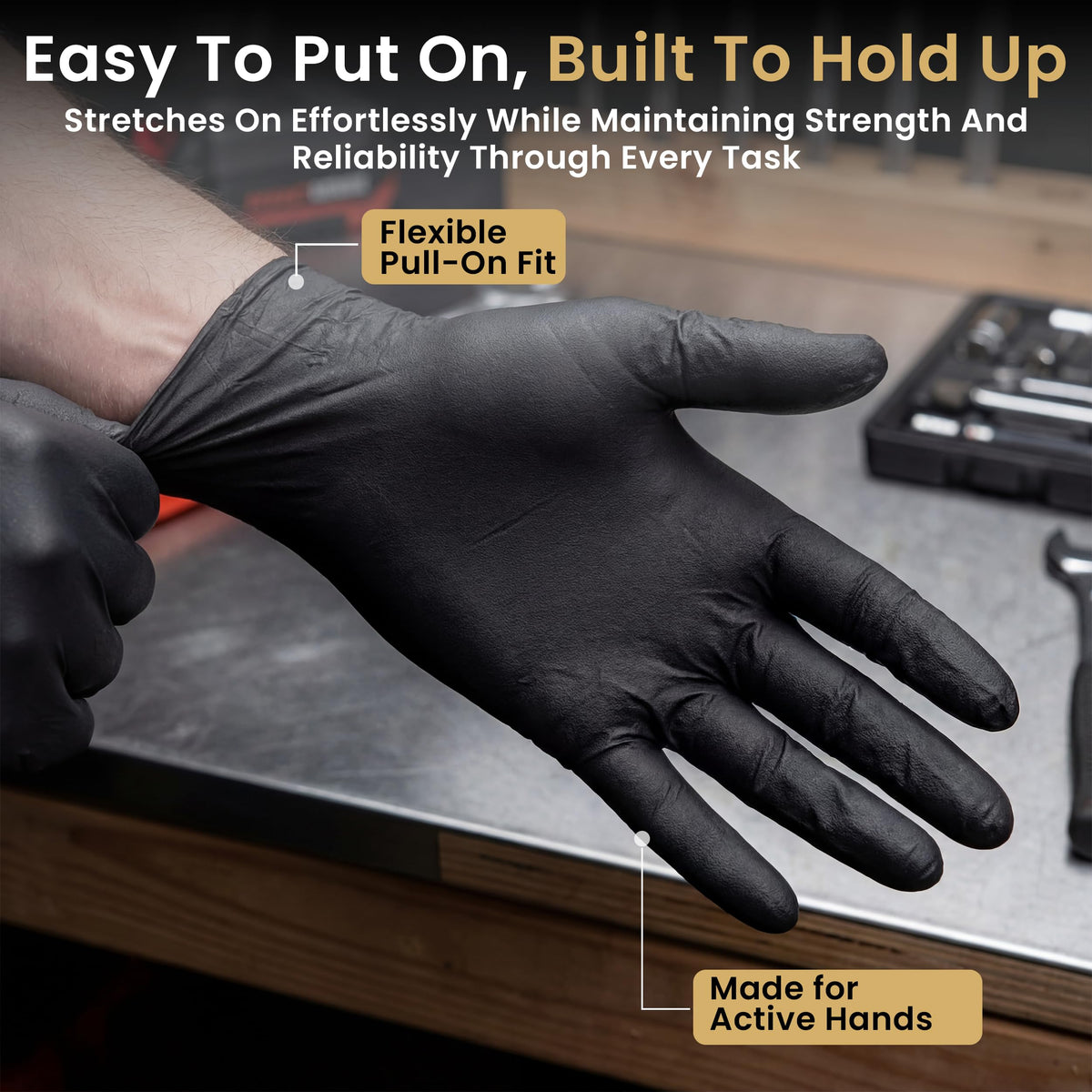 Chemical-resistant FifthPulse nitrile gloves for lab and cleaning tasks