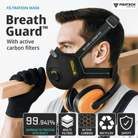 FIGHTECH carbon-filters illustration highlights high-efficiency filtration for fine dust