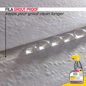 Fila grout sealer spray on application with brush spreading