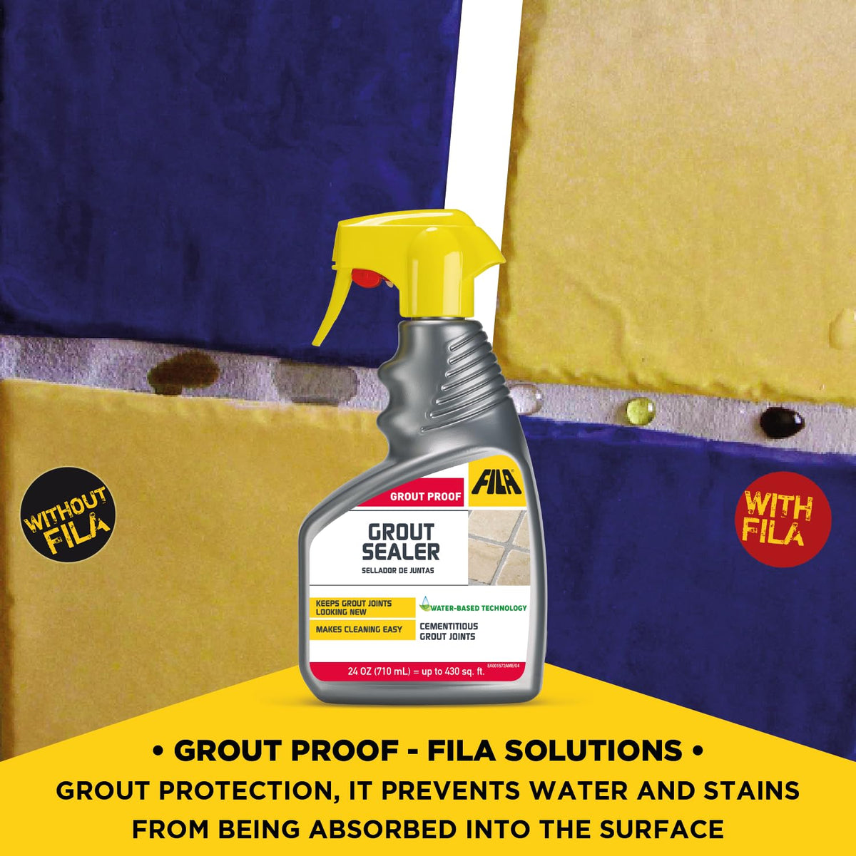 Fila Filagrout Proof guards tiles and stone with a protective barrier for easy cleaning