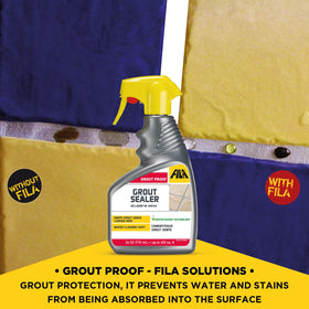 Fila Filagrout Proof guards tiles and stone with a protective barrier for easy cleaning