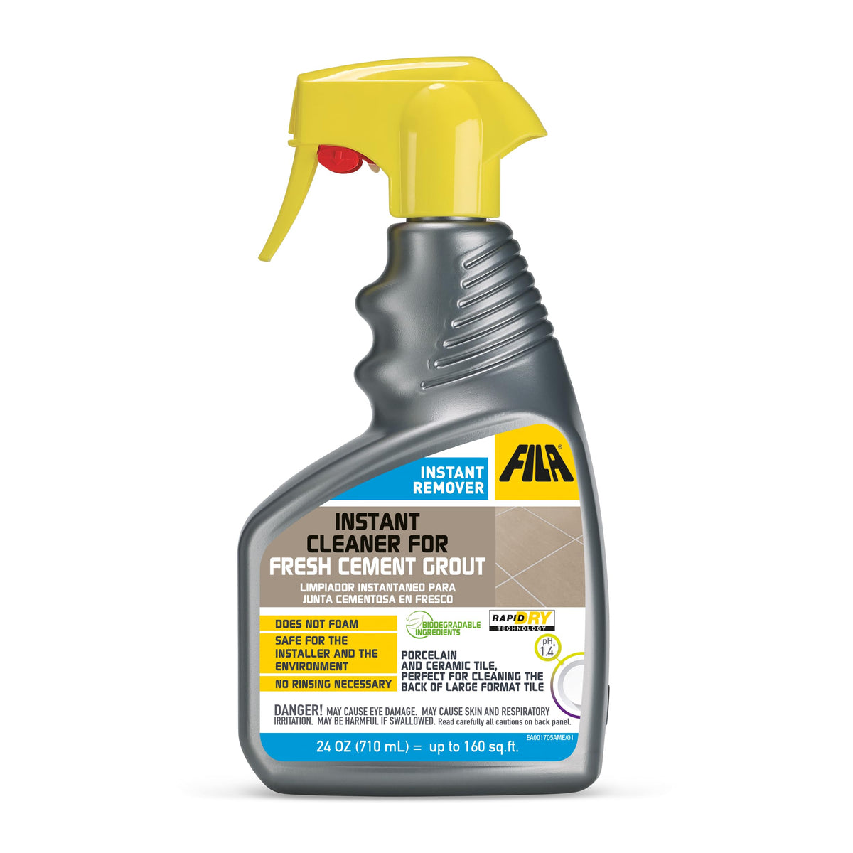 FILA Instant Remover bottle front for grout haze removal on fresh cement grout.