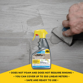 FILA Instant Remover rapid dry technology speeds grout haze cleanup.