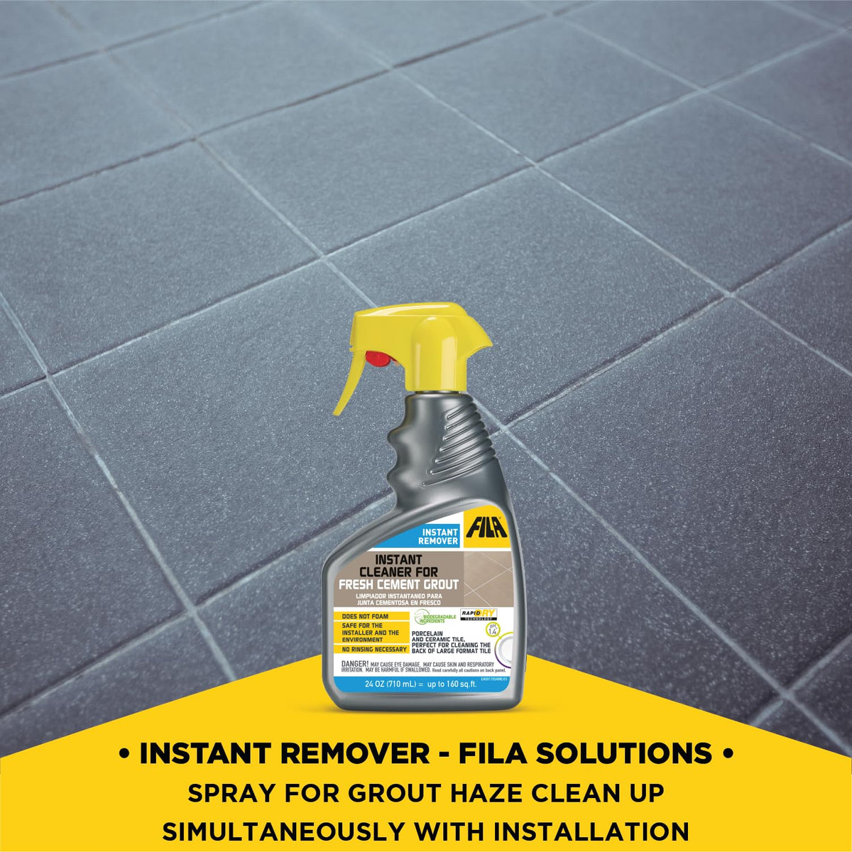FILA Instant Remover tools cleaning after grouting helps clean scrapers and brushes.