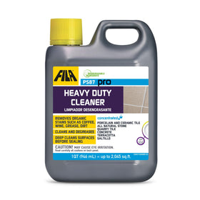 FILA PS87 PRO bottle used for diluted degreasing porcelain tile.