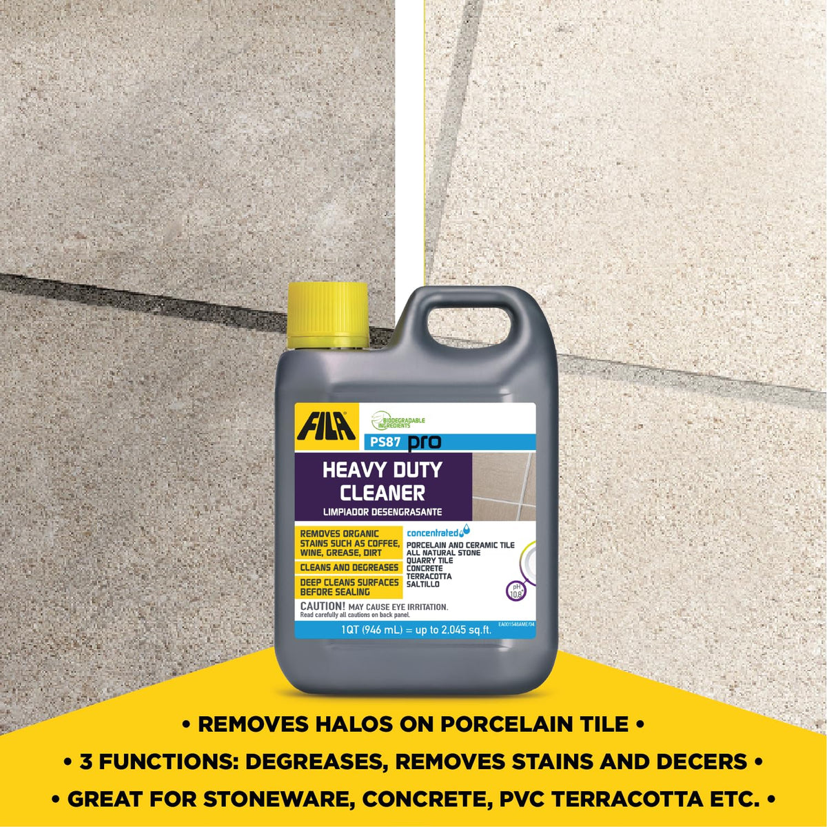 FILA PS87 PRO cleans natural stone surfaces with safe formulation.