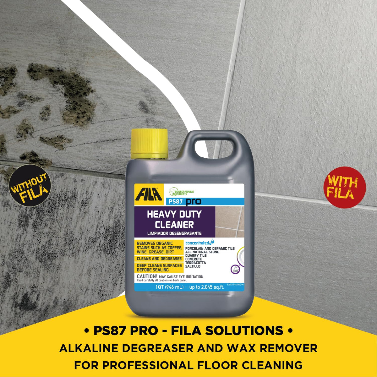 FILA PS87 PRO applied undiluted for deep-cleaning stone surfaces.