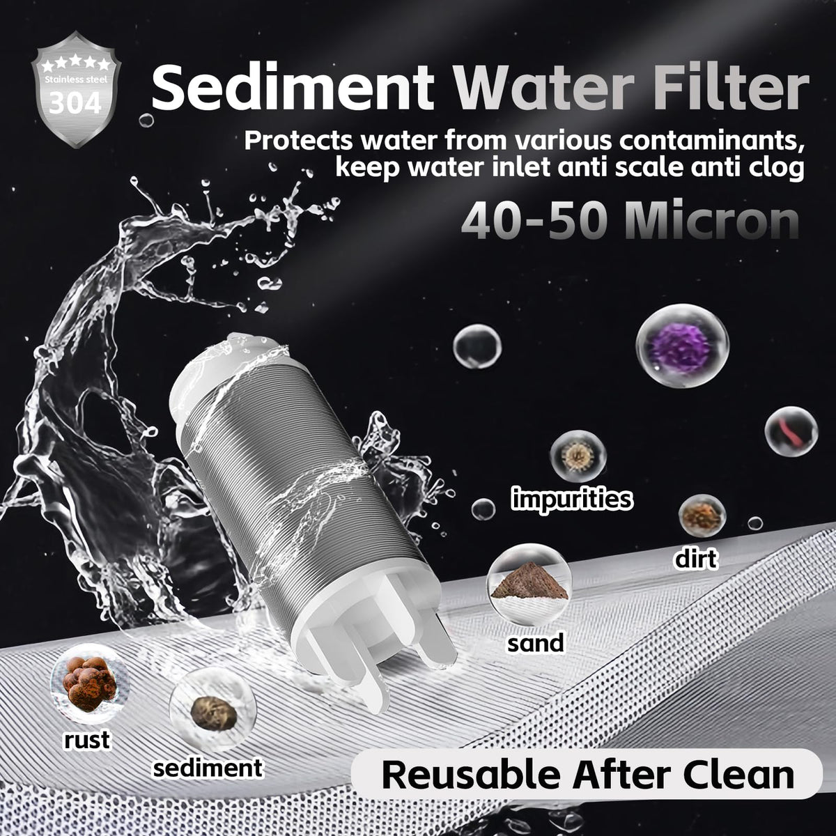 Washer hose connection shows easy installation for laundry filtration