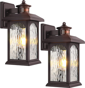 FILIYANO 2-pack motion sensor outdoor lights illuminate entryways hands-free