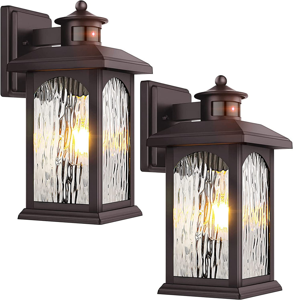 FILIYANO 2-pack motion sensor outdoor lights illuminate entryways hands-free