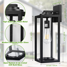 FILIYANO exterior light accepts any E26 bulb, enabling LEDs or warm incandescents