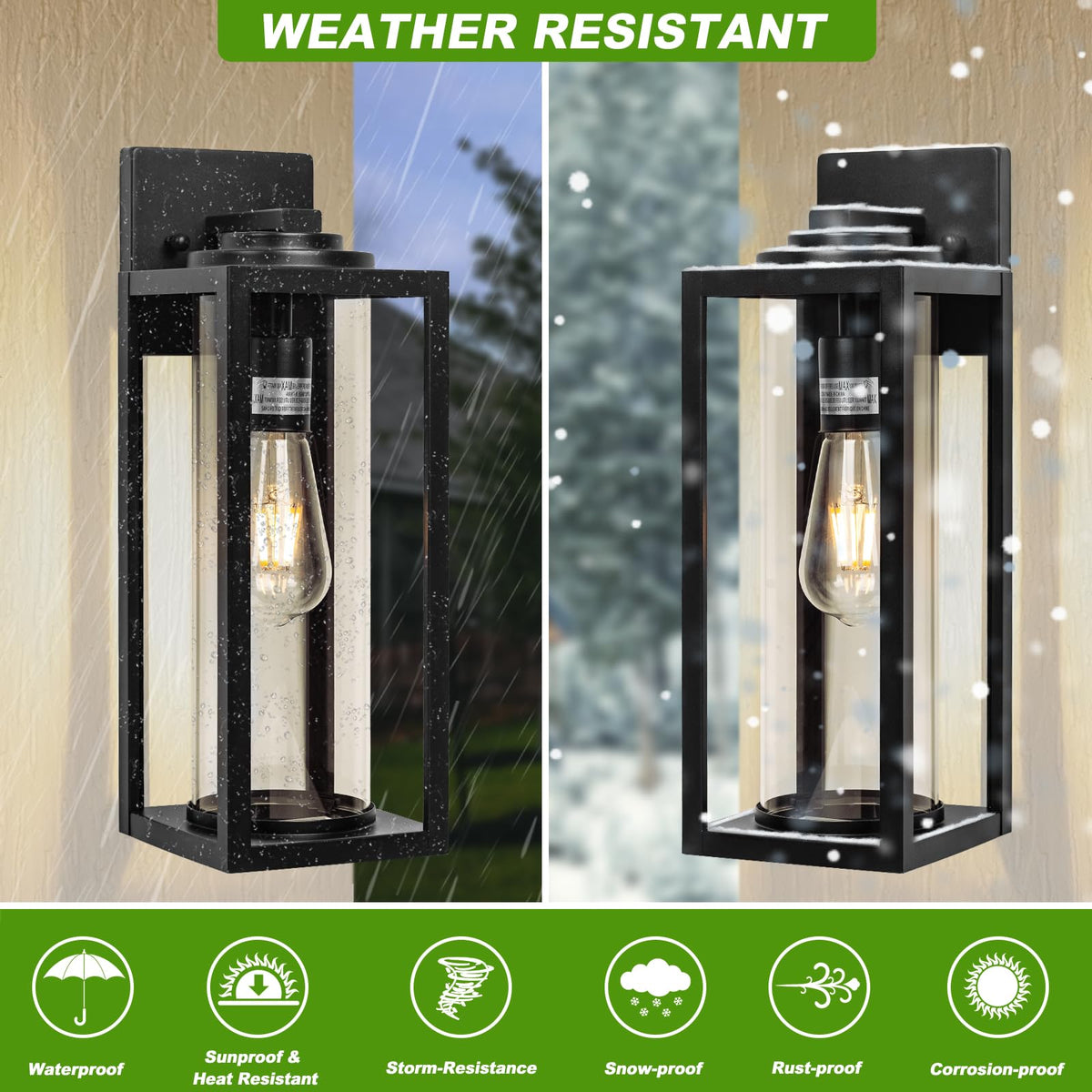 FILIYANO clear glass shade shows bulbs clearly, enhancing curb appeal
