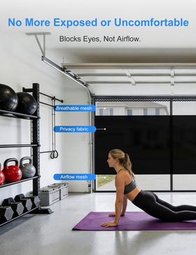 Fillis privacy garage screen retractable track enables smooth sliding.