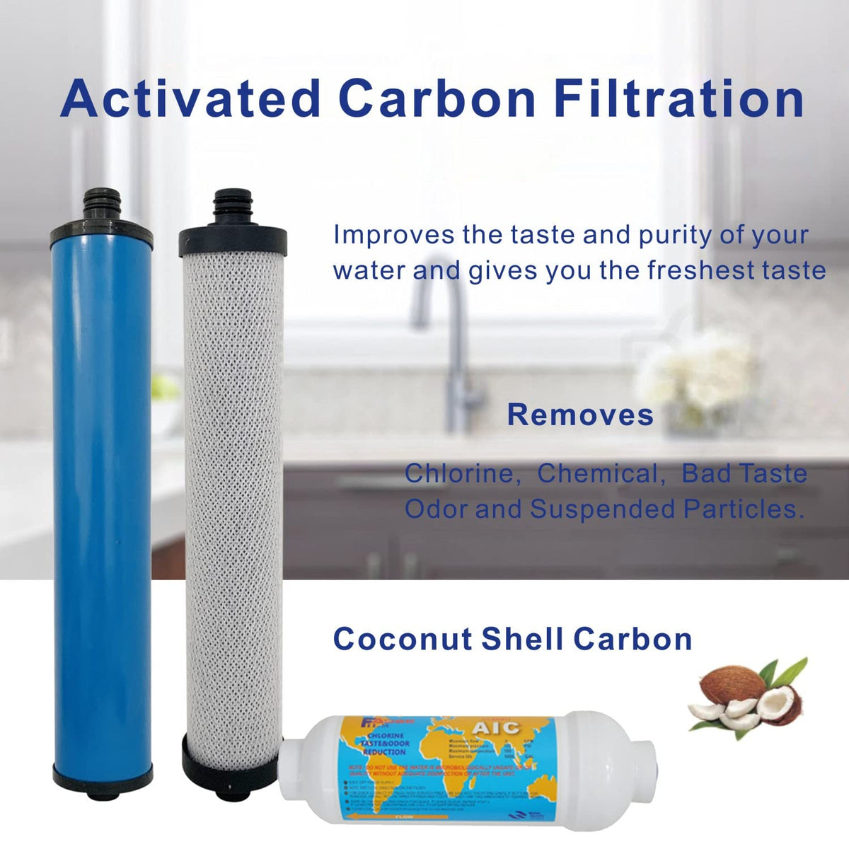 FILSADAE granular activated carbon post-filter enhances taste and odor.