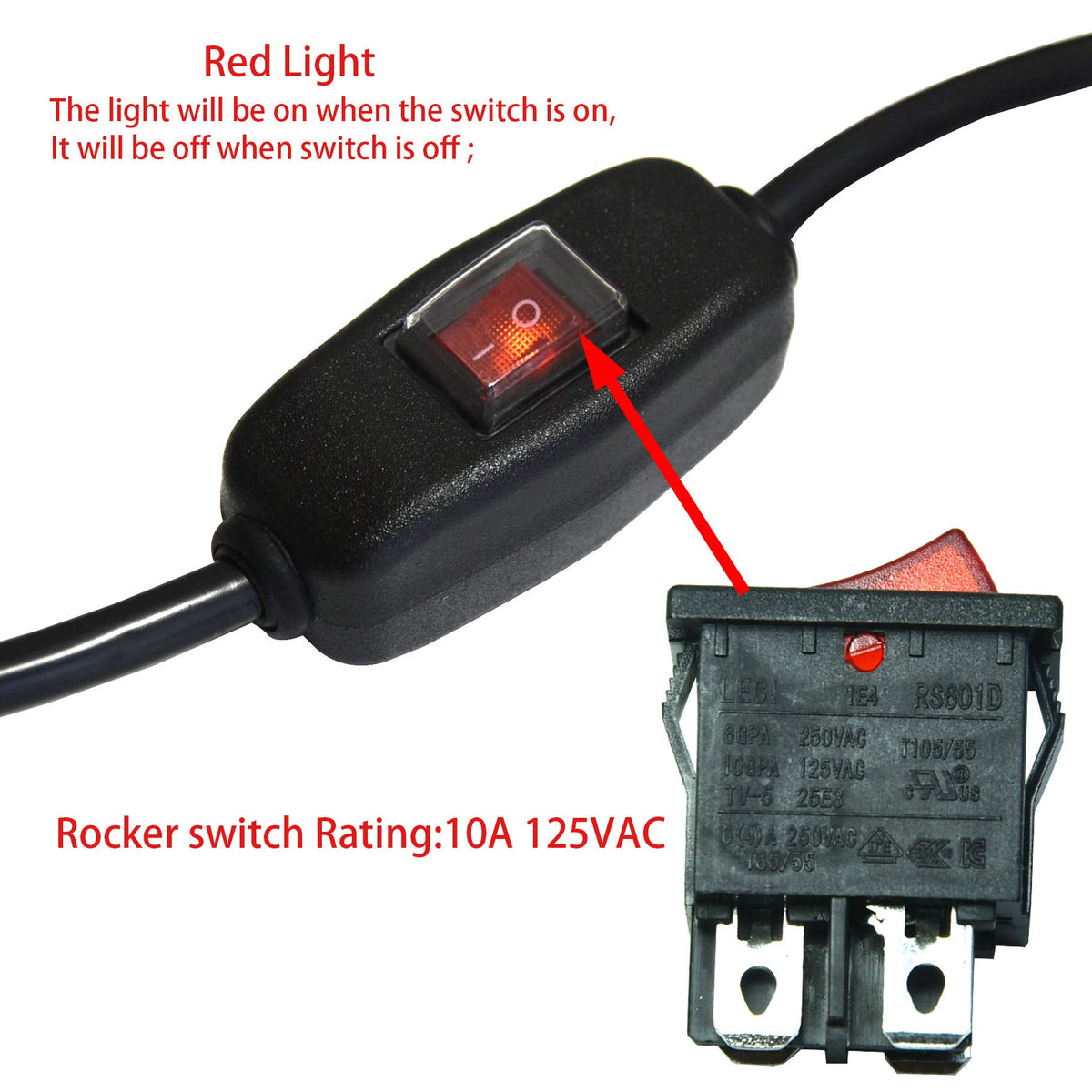 FILSHU open end wiring cord for DIY projects and replacements.