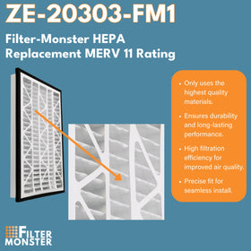 Filter Monster Zephyr VGF 20x30x3 air quality improvement in homes