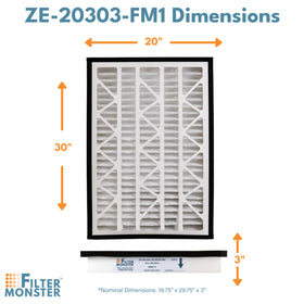 Filter Monster Zephyr VGF 20x30x3 durable materials ensure reliability