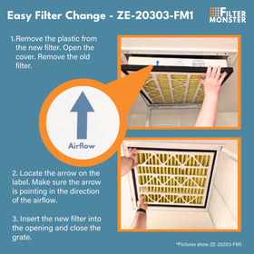 Filter Monster Zephyr VGF 20x30x3 compatible with standard return grilles