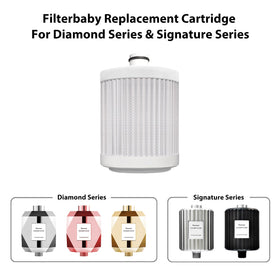 Filterbaby activated-carbon filtration highlights impurity reduction for cleaner shower water.