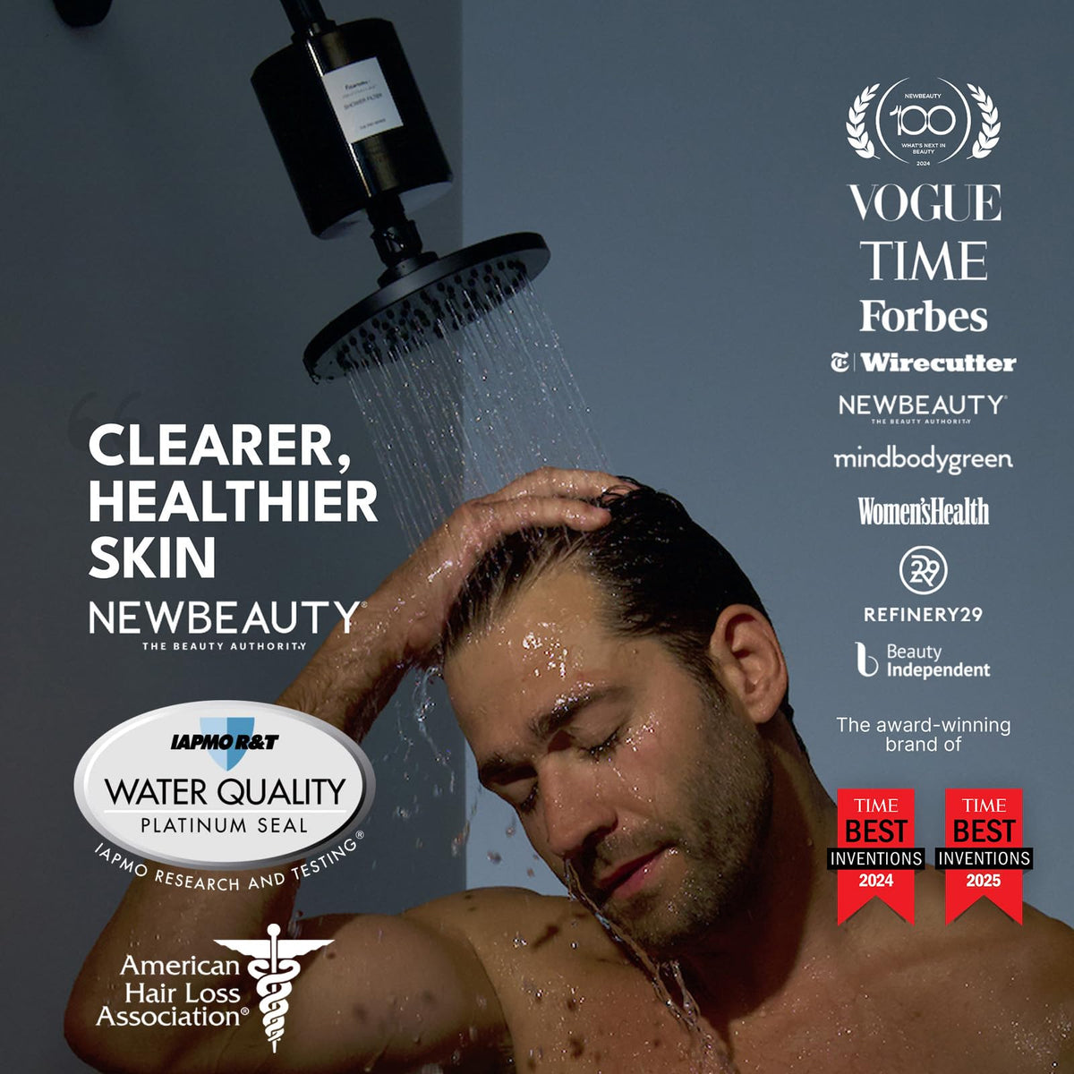 Durable titanium-aluminum housing of Filterbaby All-Metal Shower Filter Pro