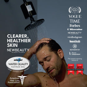 Durable titanium-aluminum housing of Filterbaby All-Metal Shower Filter Pro