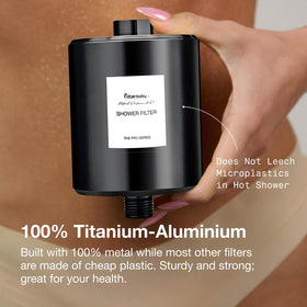 Strong water pressure and steady flow from Filterbaby All-Metal Shower Filter Pro