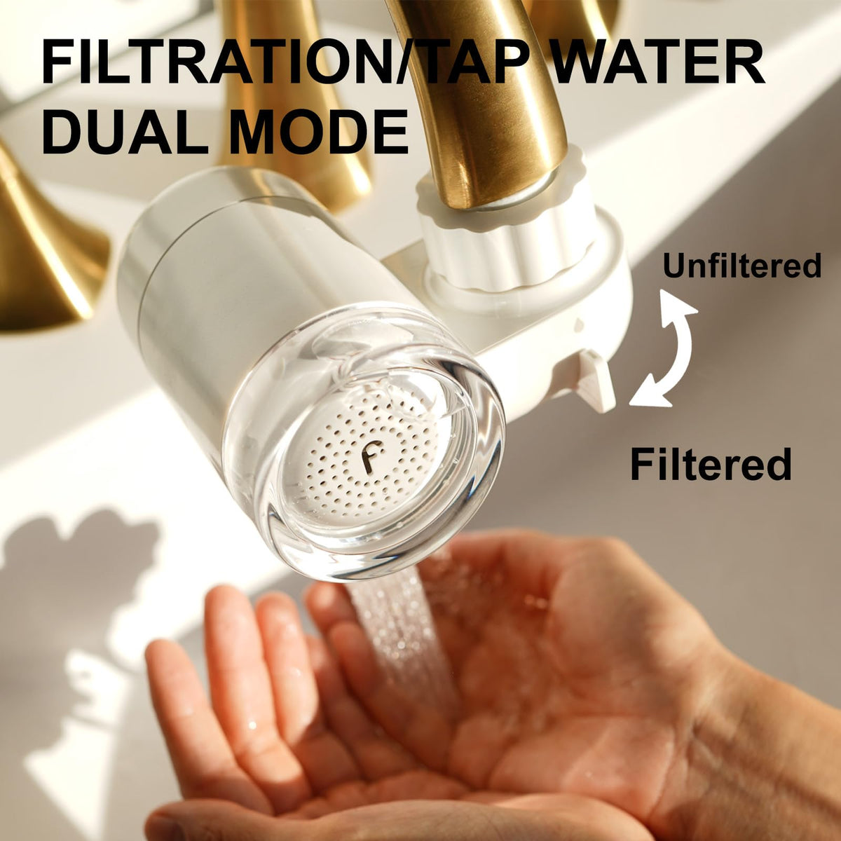 Daily-face rinse with Filterbaby-filtered water supports gentle, clean skincare routine.