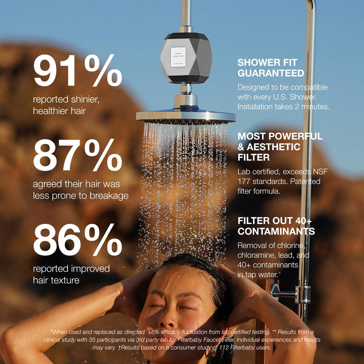 Filterbaby Diamond improves skin and hair feel with purer shower water