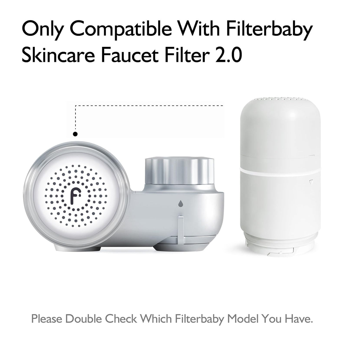 Filterbaby Skincare Filter 2.0 cartridge packaging highlights easy replacement