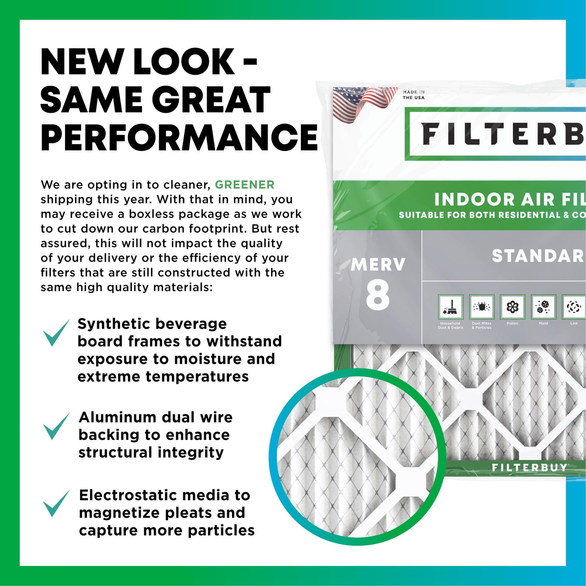 Filterbuy 12x24x1 frame construction emphasizes durability and warp resistance