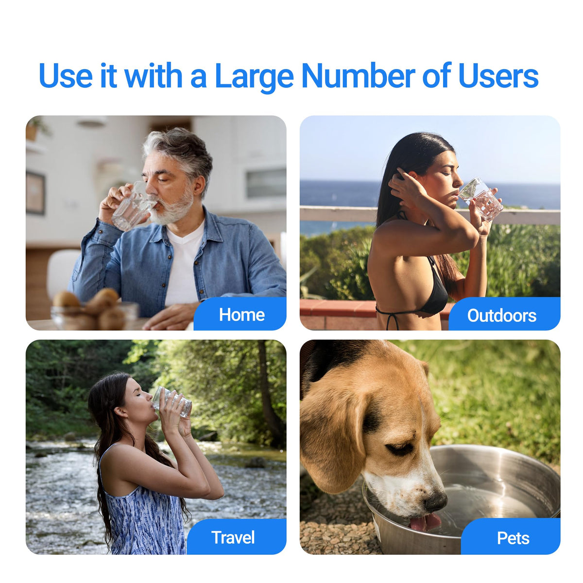 Filterlogic indoor outdoor use icon illustrates versatile filtering anywhere