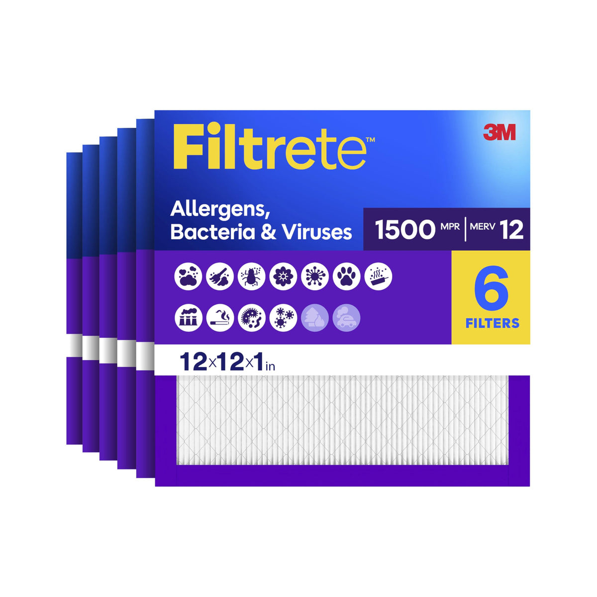 Filtrete 12x12x1 air filter installed for cleaner indoor air.