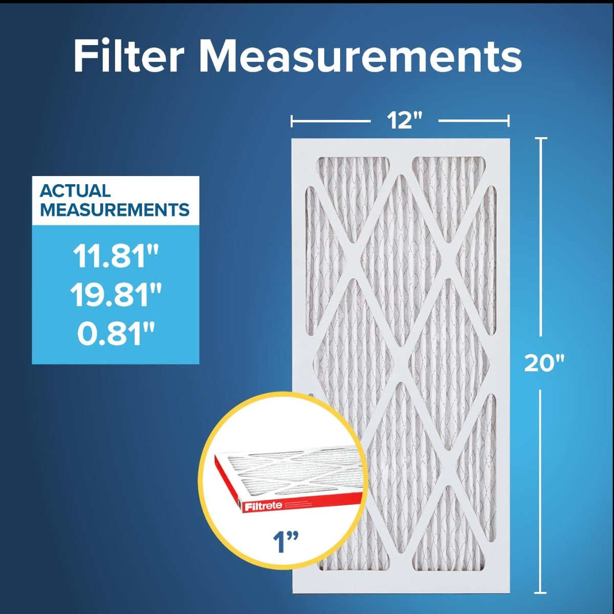 Filtrete 12x20x1 air filter pack-four highlights four filters for easy replacement