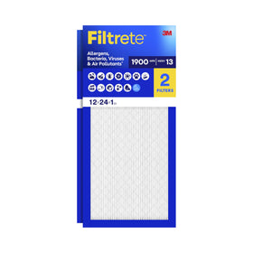 Filtrete 12x24x1 MERV 13 1900 two-pack for cleaner indoor air.