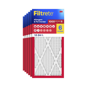 Filtrete 12x24x1 pack front view showing MERV 11 and MPR 1000 filtration.