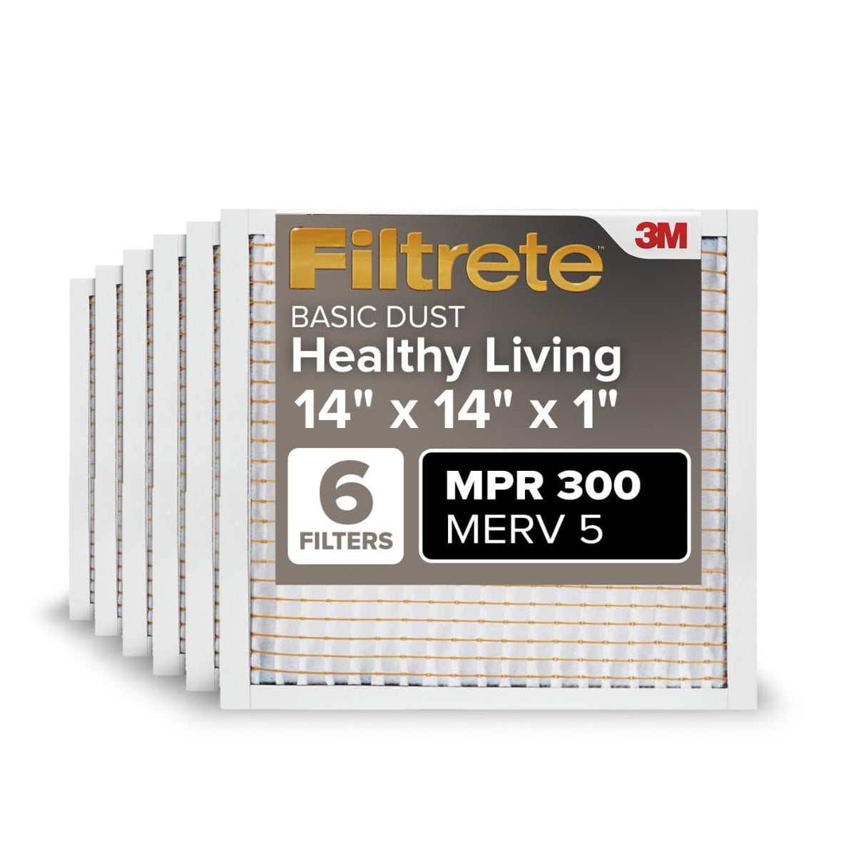 Filtrete 14x14x1 air filter with actual dimensions, ensuring precise fit and airflow.