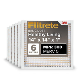 Filtrete 14x14x1 air filter with actual dimensions, ensuring precise fit and airflow.