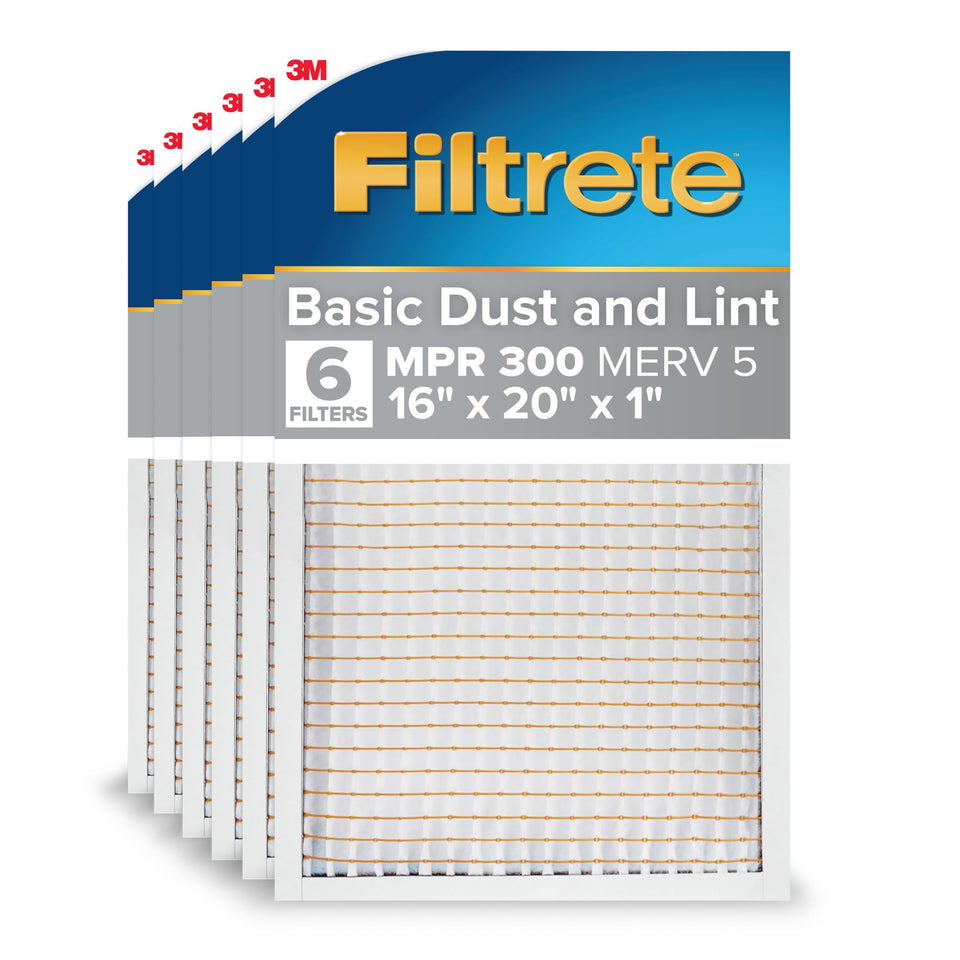 Filtrete 16x20x1 six-pack front view for routine HVAC maintenance