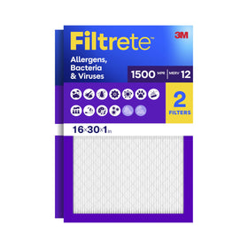 Filtrete 16x30x1 air filter pack front view shows product