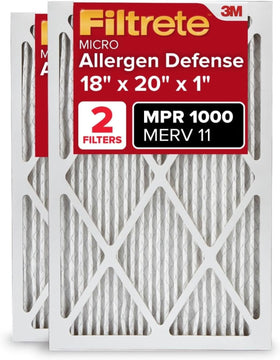 Filtrete 18x20x1 two-pack front view for easy installation and cleaner air