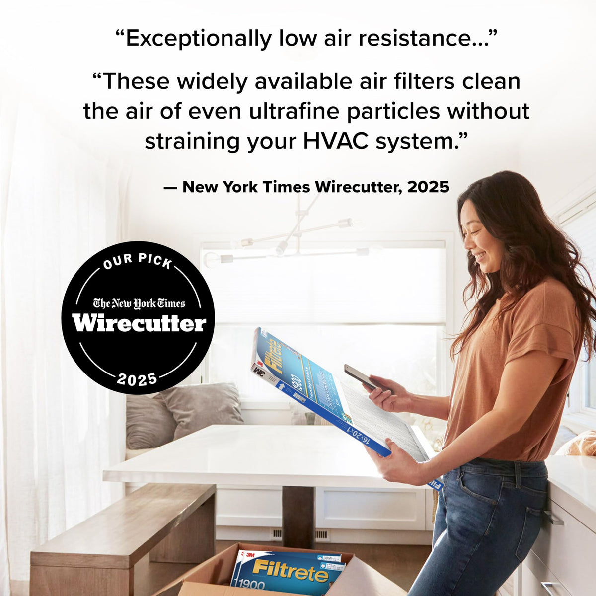 Filtrete 1900 MPR cross-section demonstrates microparticle capture.