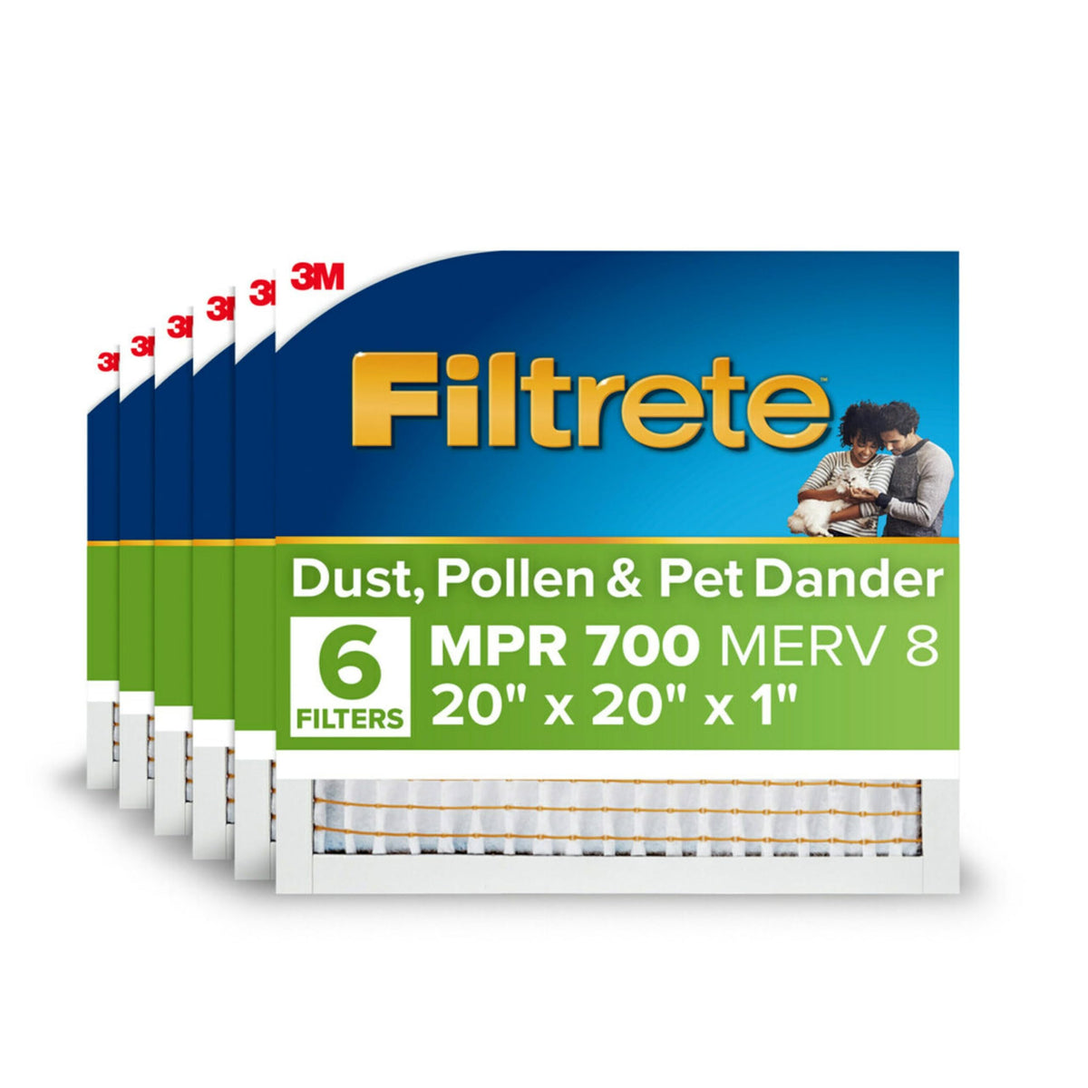 Filtrete 20x20x1 filter pack front view shows filtration for cleaner air