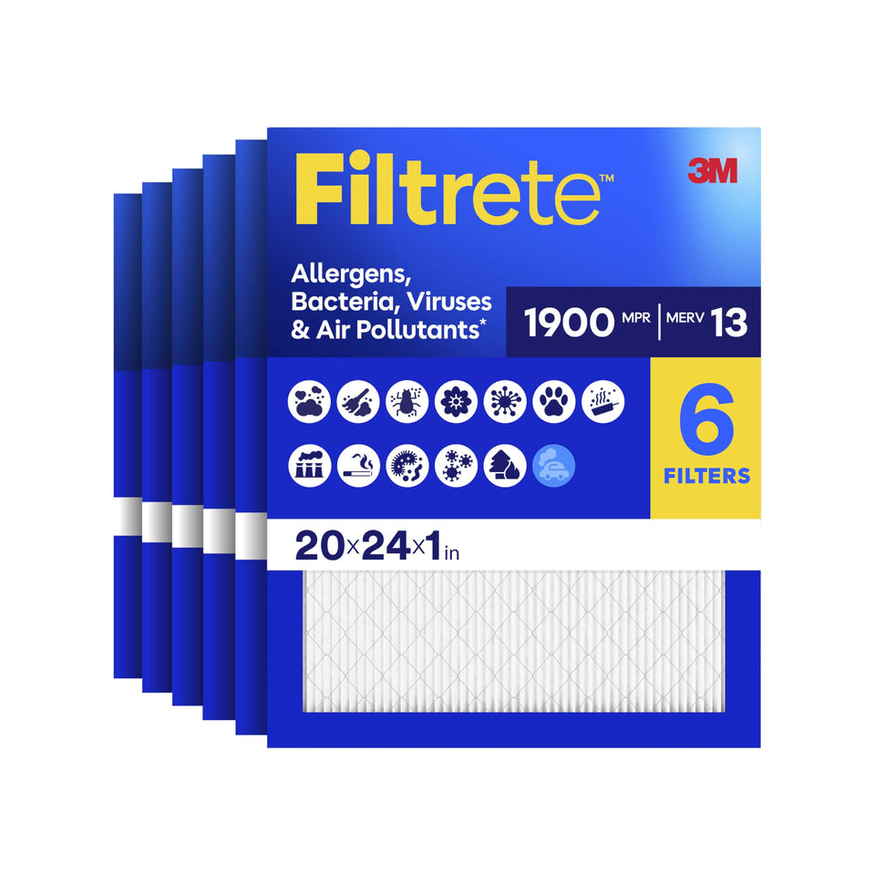Filtrete 20x24x1 air filter traps dust and allergens for fresher indoor air