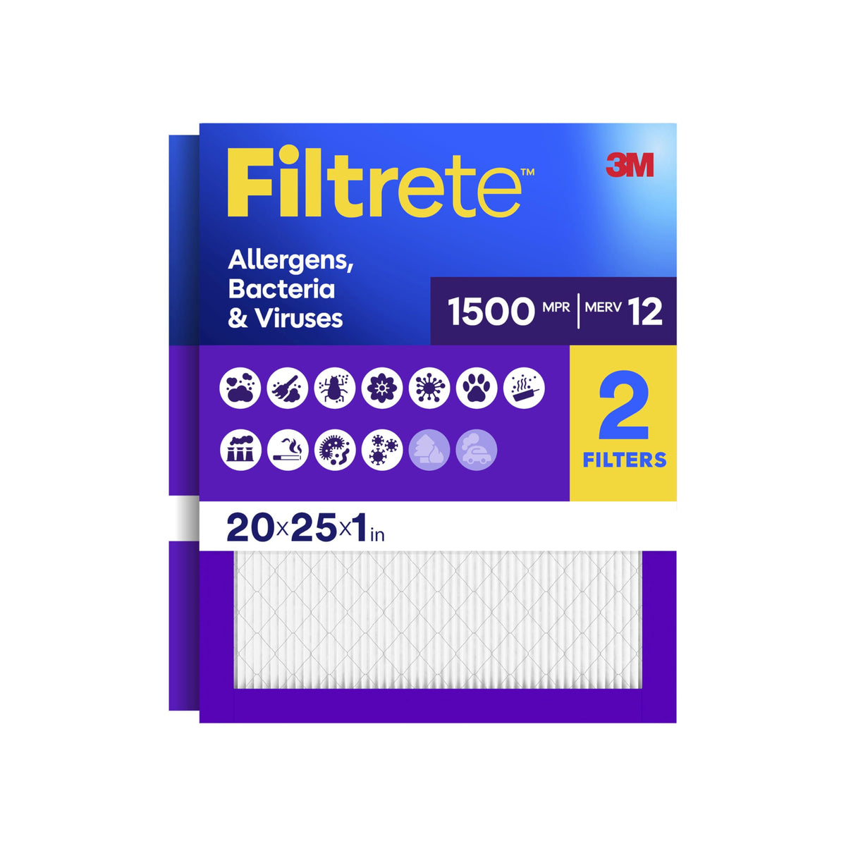 Filtrete 20x25x1 air filter with MERV 12 for cleaner indoor air