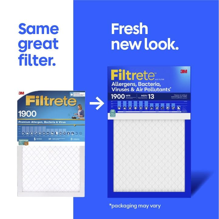 Close-up of Filtrete MERV 13 MPR1900 filter pack for clean air