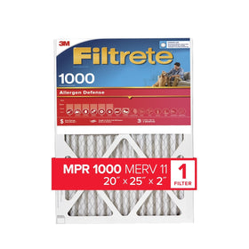 Filtrete 20x25x2 filter with actual size for precise fit in standard housings